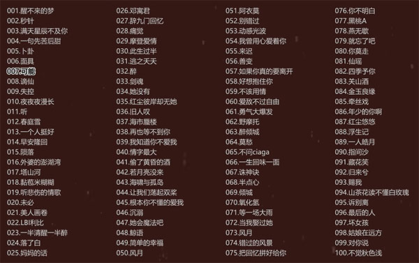 100首热门车载DJ歌曲